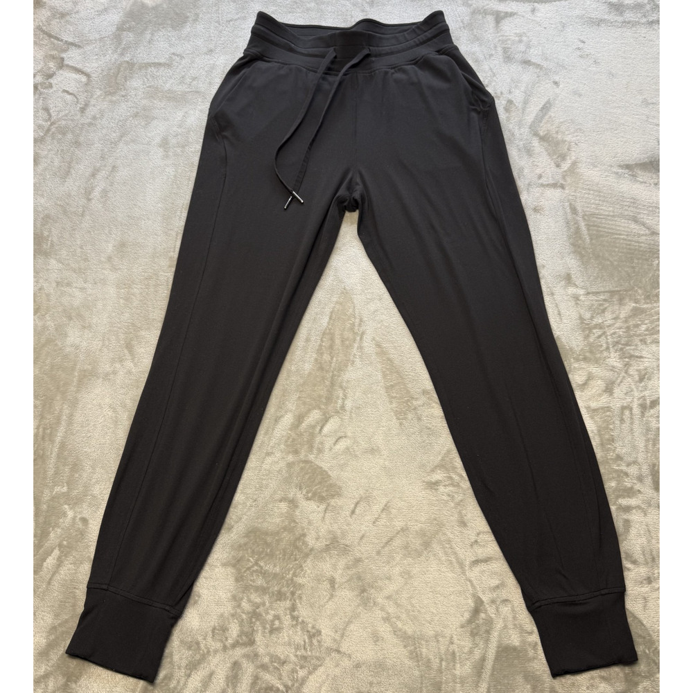 Lululemon Jogger Pants Womens Size 6 Black Drawstring Athletic Lounge Tapered